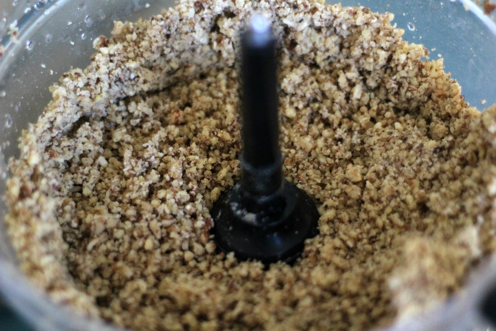 nuts ground up in a food processor to make grain free granola