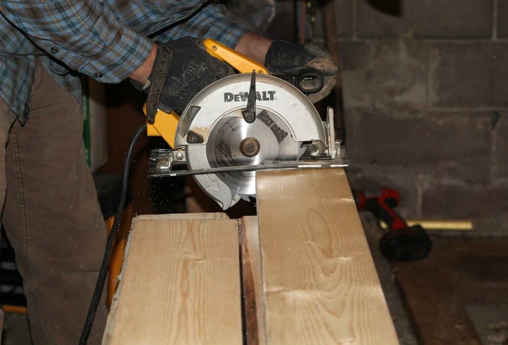 cutting the boards for the desk top