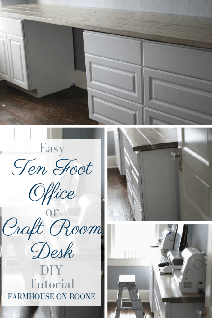 Ten Foot Office Or Craft Room Desk Tutorial - Farmhouse on Boone