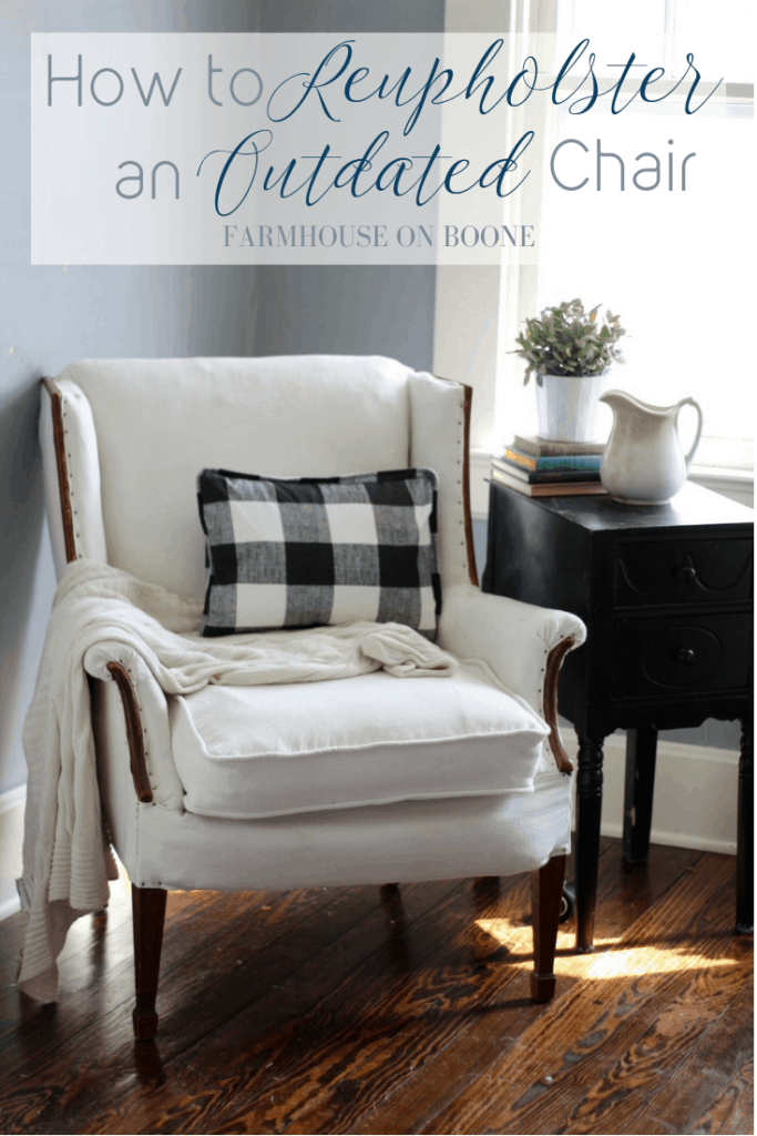 How to Reupholster an Outdated Chair - Farmhouse on Boone