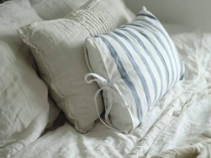 Super Simple DIY Pillows from IKEA Tea Towels Farmhouse on Boone