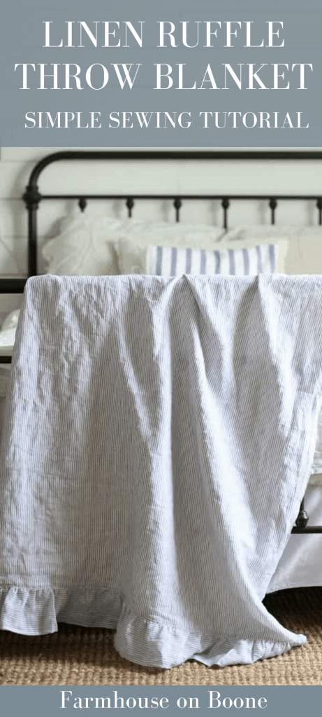 linen blanket on iron bed