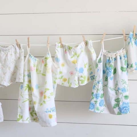 How to Sew Girl's Pajamas from Vintage Sheets