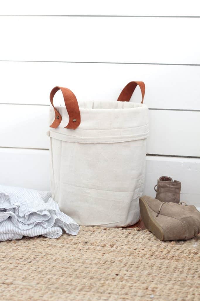 DIY Canvas Tote Using A Five Gallon Bucket And Drop Cloth