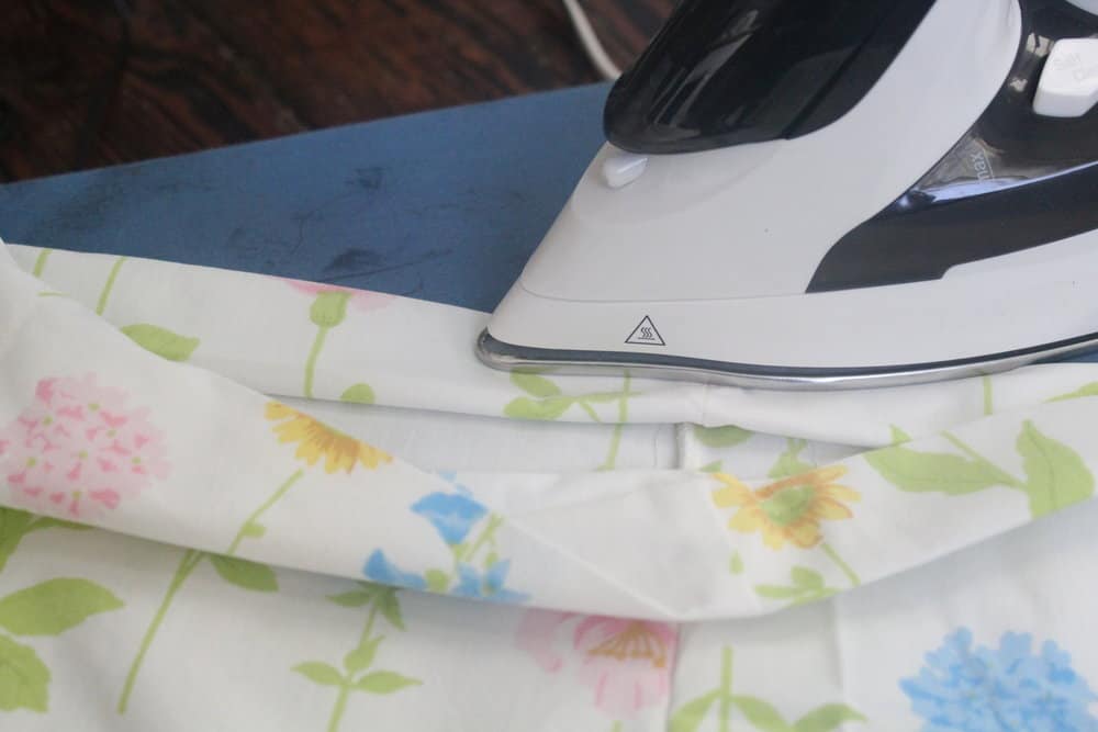 ironing down the hem