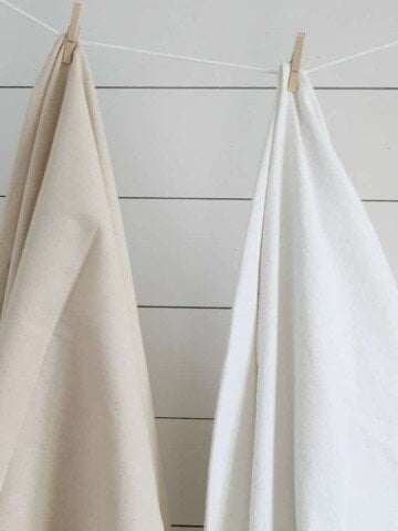 Learn how to bleach drop cloth to make it soft and white in this tutorial