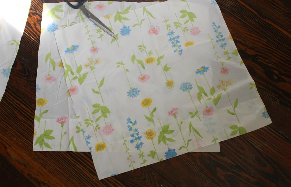 vintage sheet fabric cutouts