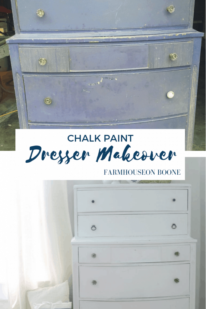 Linen White Chalk Paint Dresser Makeover - Farmhouse on Boone