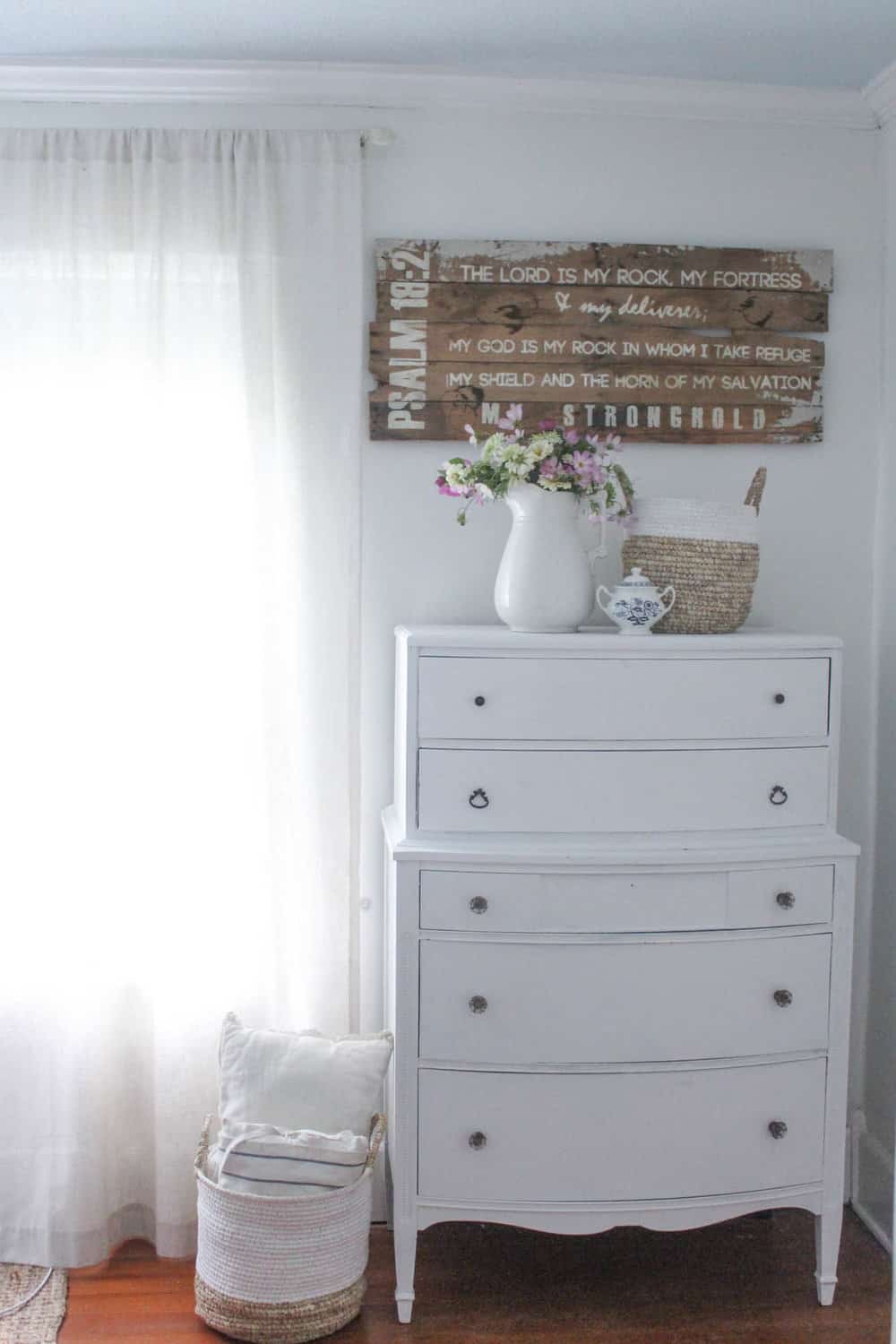 Linen White Chalk Paint Dresser Makeover - Farmhouse on Boone