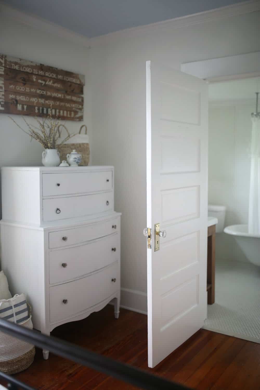 Linen White Chalk Paint Dresser Makeover - Farmhouse on Boone