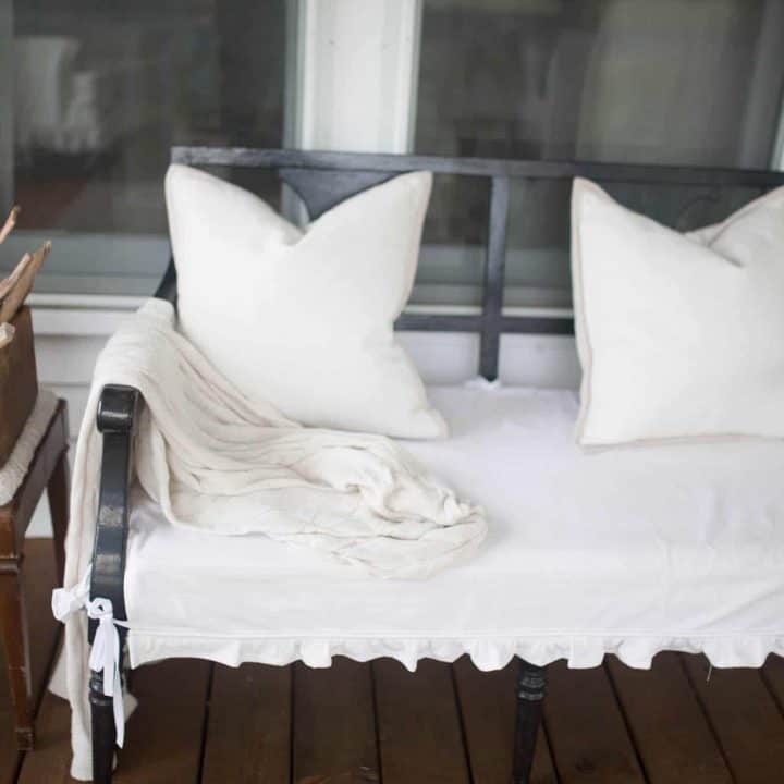 DIY How to Sew a Slipcover for a Wooden Bench Farmhouse on Boone