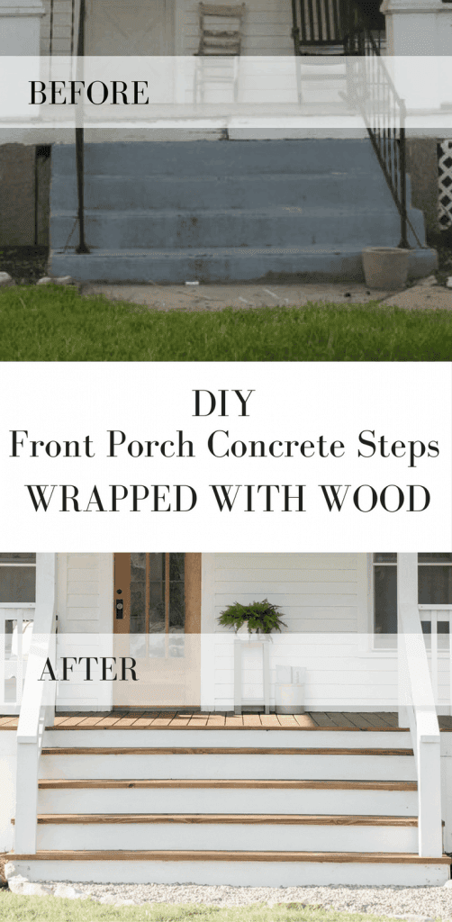 How to Cover Concrete Steps with Wood Farmhouse on Boone