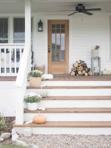 Fall Farmhouse Front Porch Decor with Farmhouse on Boone