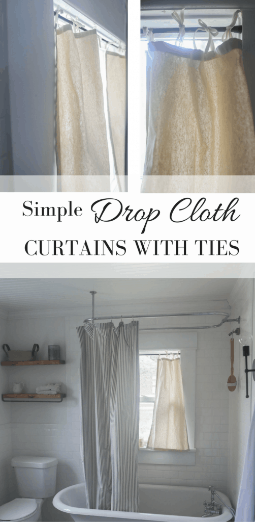 How to Make Drop Cloth Curtains. Simple Video Tutorial to Make Drop Cloth Curtains with Ties at the Top