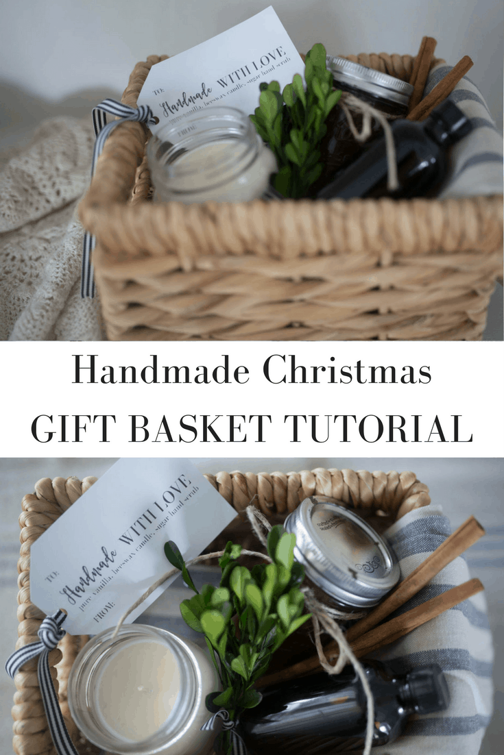 Homemade Christmas Gift Ideas Basket Tutorial with Free Printable Gift Tag
