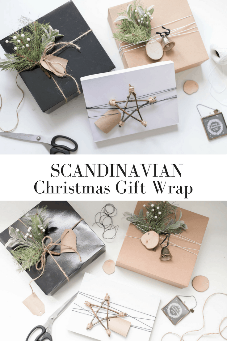 Scandinavian Christmas Gift Wrap Idea