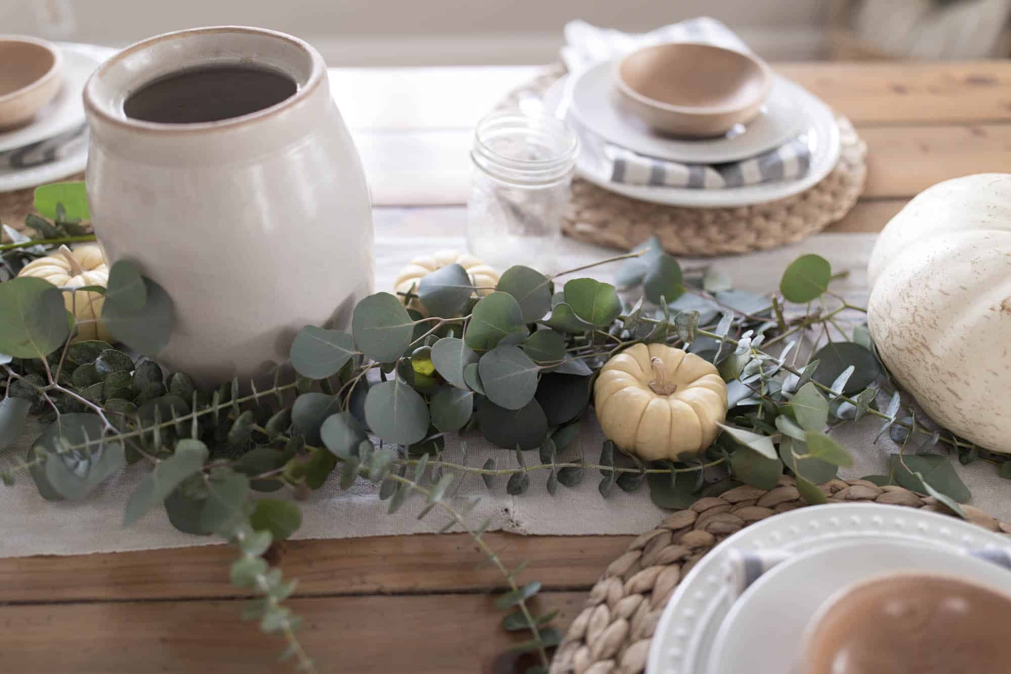 Thanksgiving Table Decor Eucalyptus