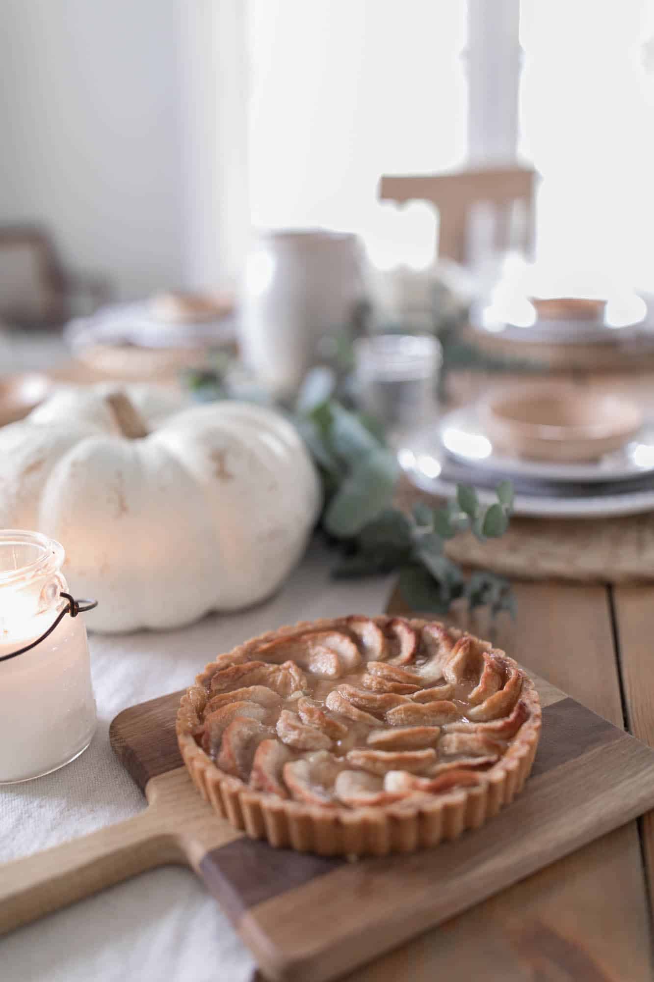 Farmhouse Thanksgiving Table Decor Pumpkins and Eucalyptus