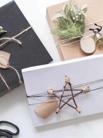 Scandinavian Christmas Gift Wrapping Ideas with DIY Twig Stars