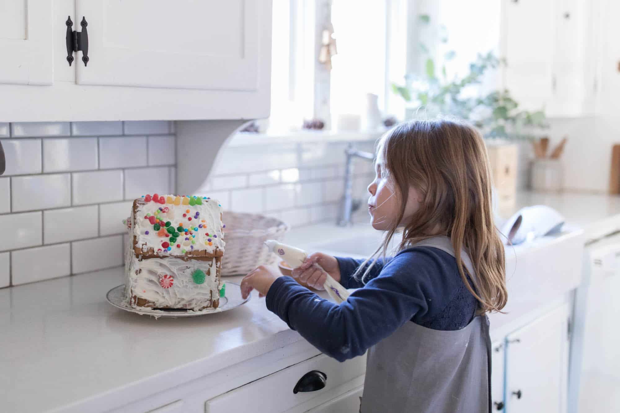 Farmhouse Christmas Kitchen Gingerbread House