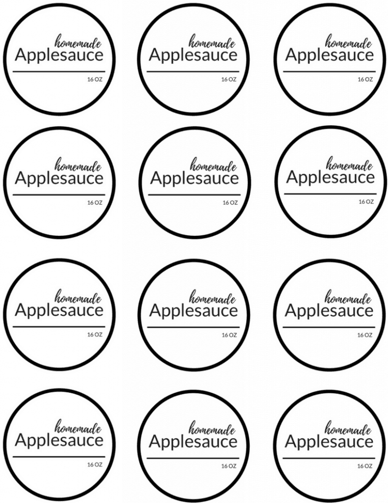 Instant Pot applesauce printable label