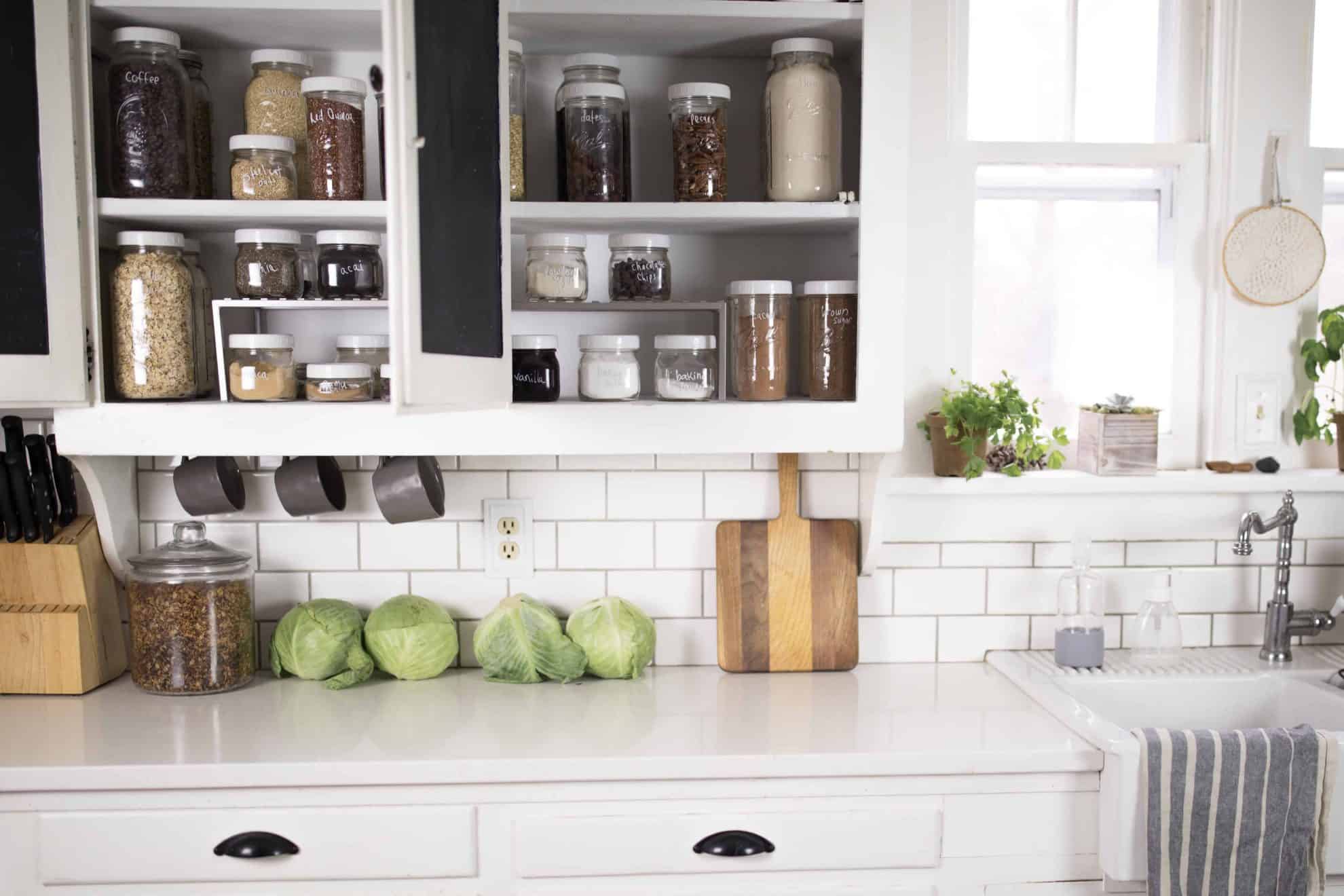 Kitchen Organization: Glass Pantry Jar Counter Storage - Porch Daydreamer