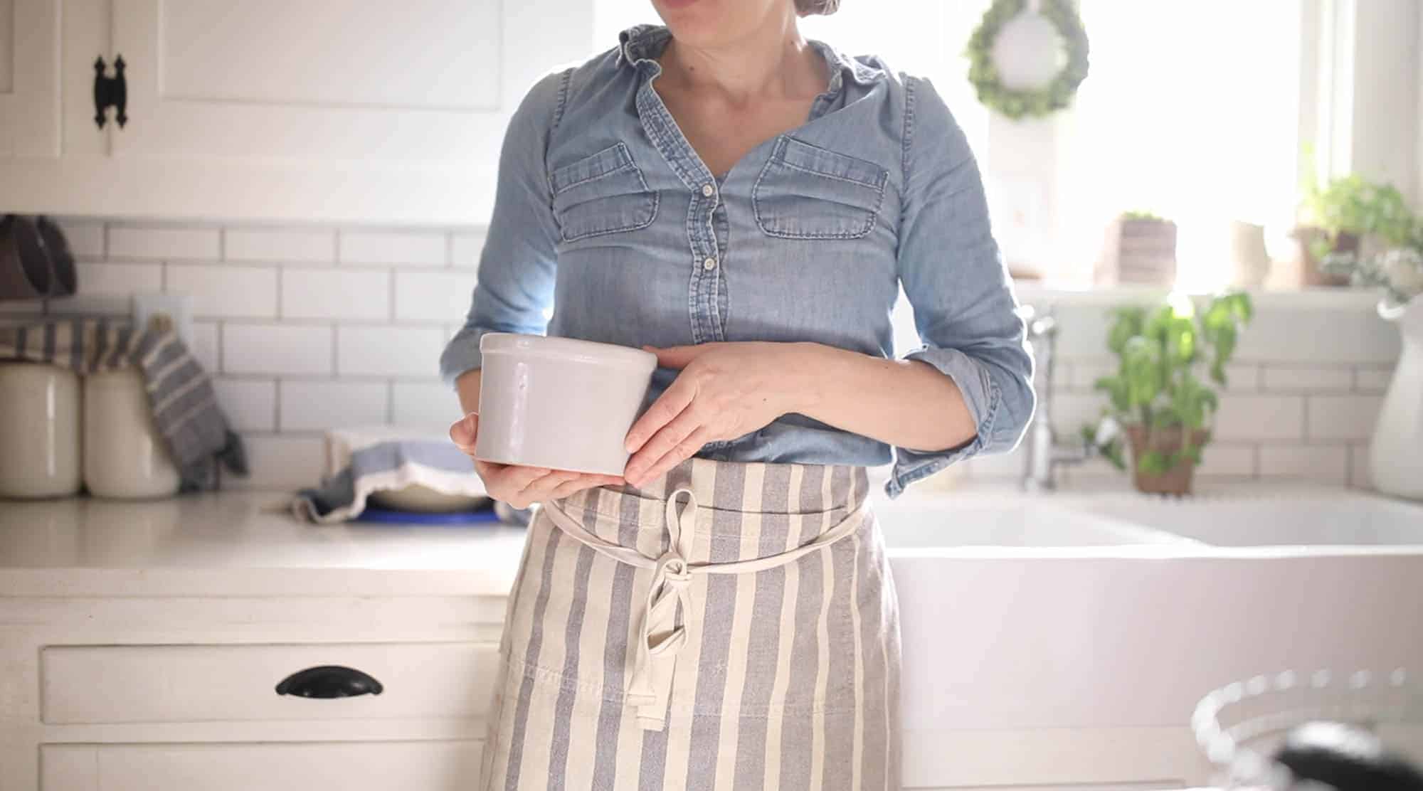 Cocoa Butter Beeswax Candle in a Vintage Crock - Farmhouse on Boone