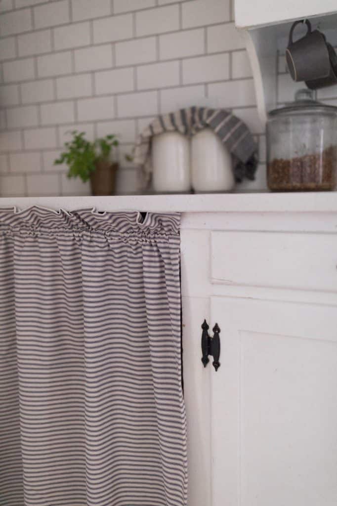 Spring Farmhouse Kitchen Ticking Stripe Curtain