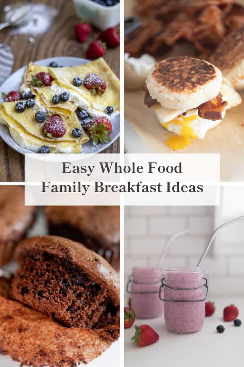 A collage of breakfast images. 