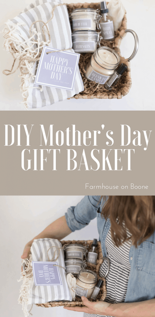 DIY Mother's Day Gift Basket Idea with Free printable labels