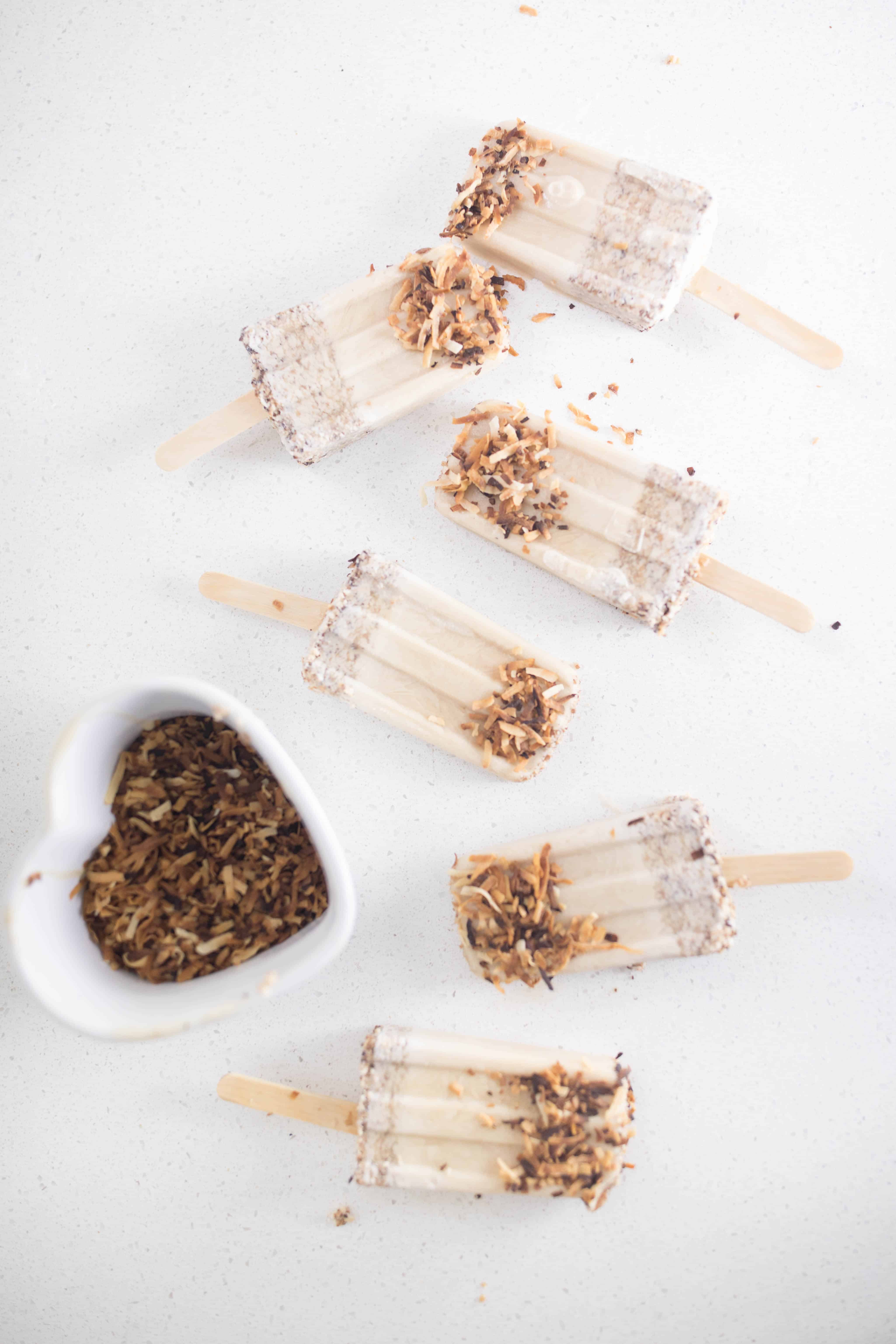 Toasted Coconut Popsicles dairy free gluten free