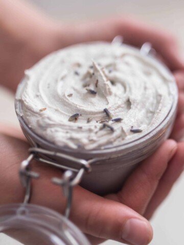 homemade diaper cream in hands