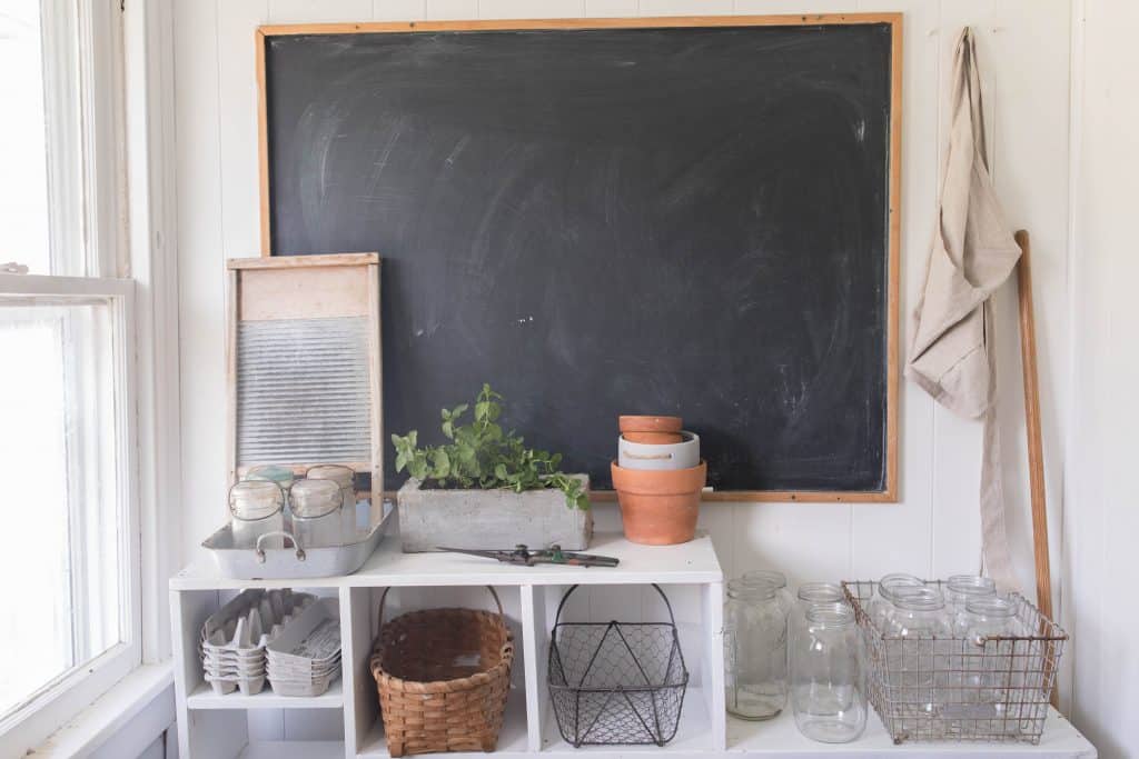 DIY concrete herb planter farmhouse mud room