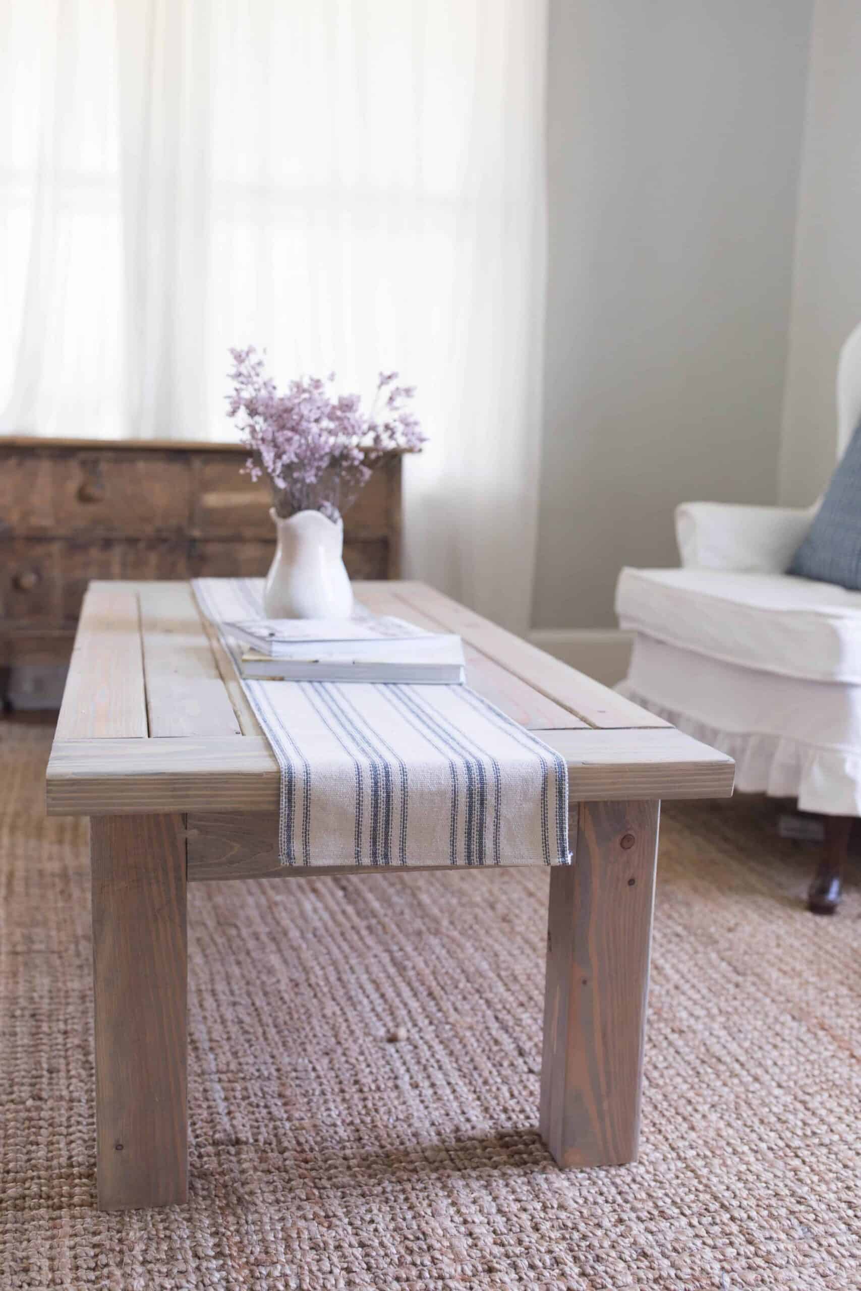 farmhouse coffee table diy plans build