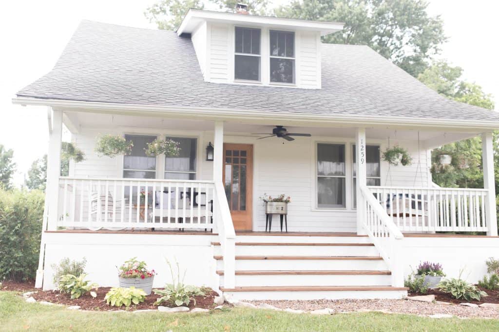 Summer farmhouse front porch