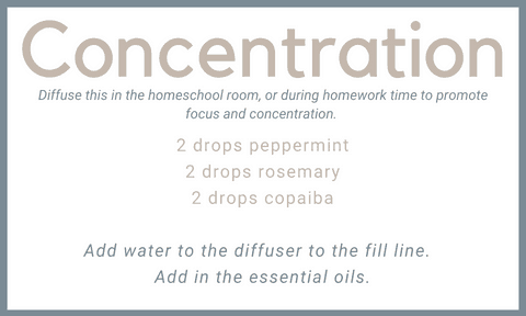 homeschool room essential oil diffuser blend for concentration