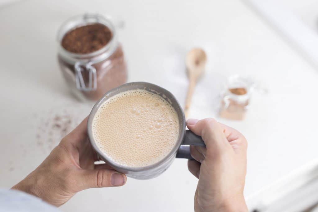 Pumpkin spice rooibos tea latte healthy fall drink