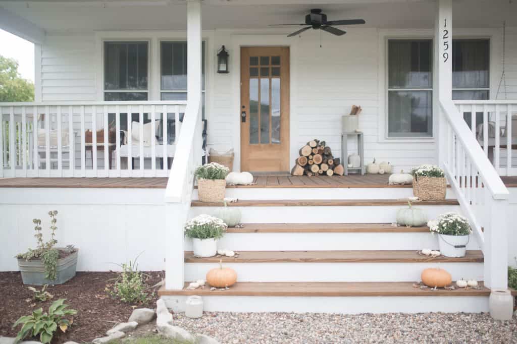 fall farmhouse front porch 