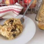 Sourdough French Toast Casserole with cinnamon raisins and apples for fall