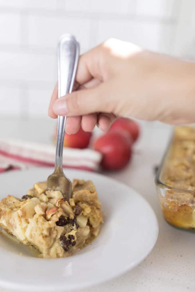 Sourdough French Toast Casserole with Apple, Cinnamon, and Raisin