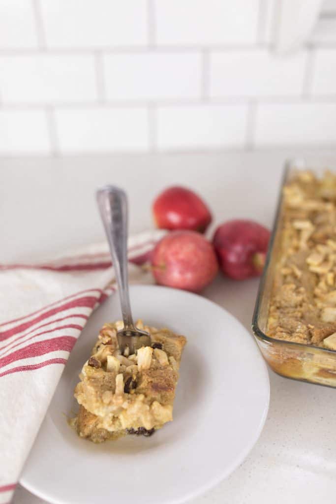 Sourdough French Toast Casserole with Apple, Cinnamon, and Raisin