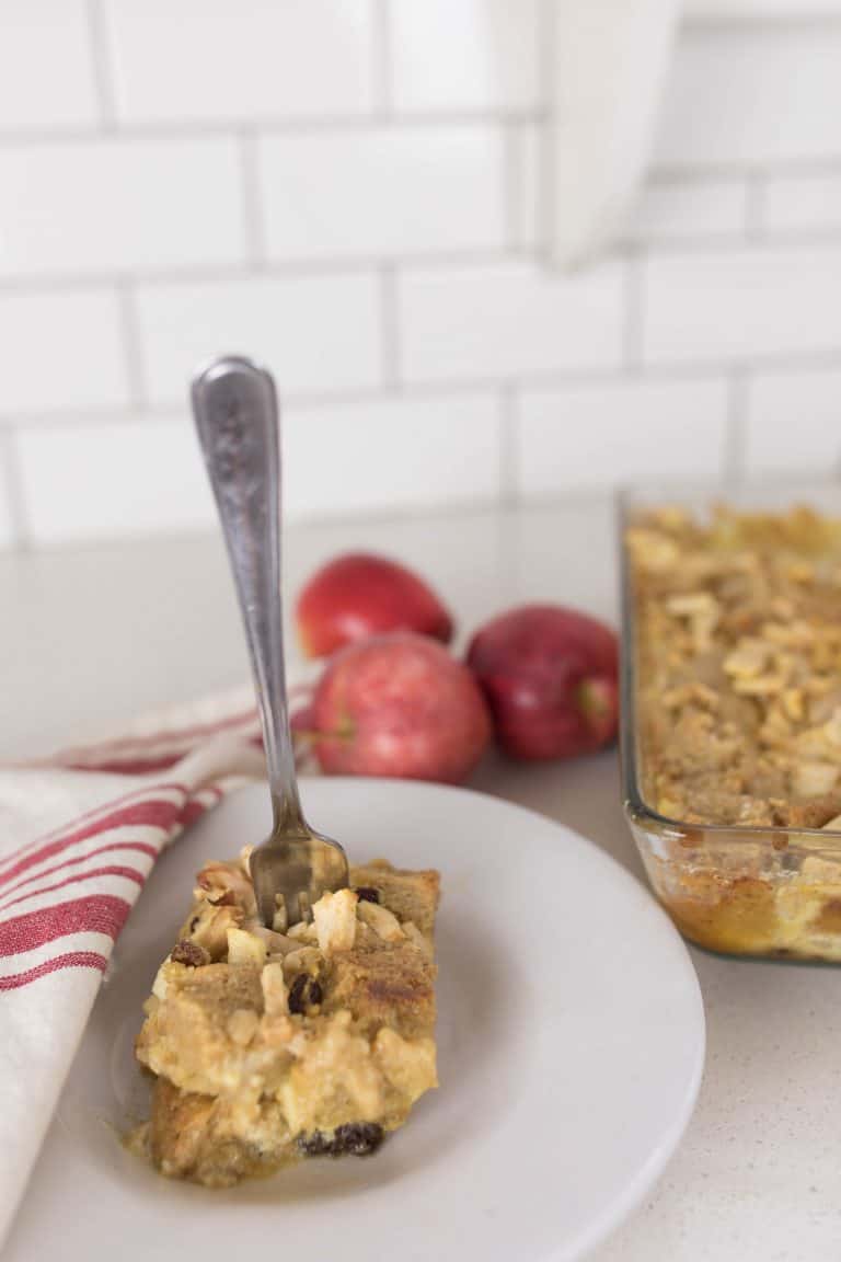 Sourdough French Toast Casserole with Apple, Cinnamon, and Raisin