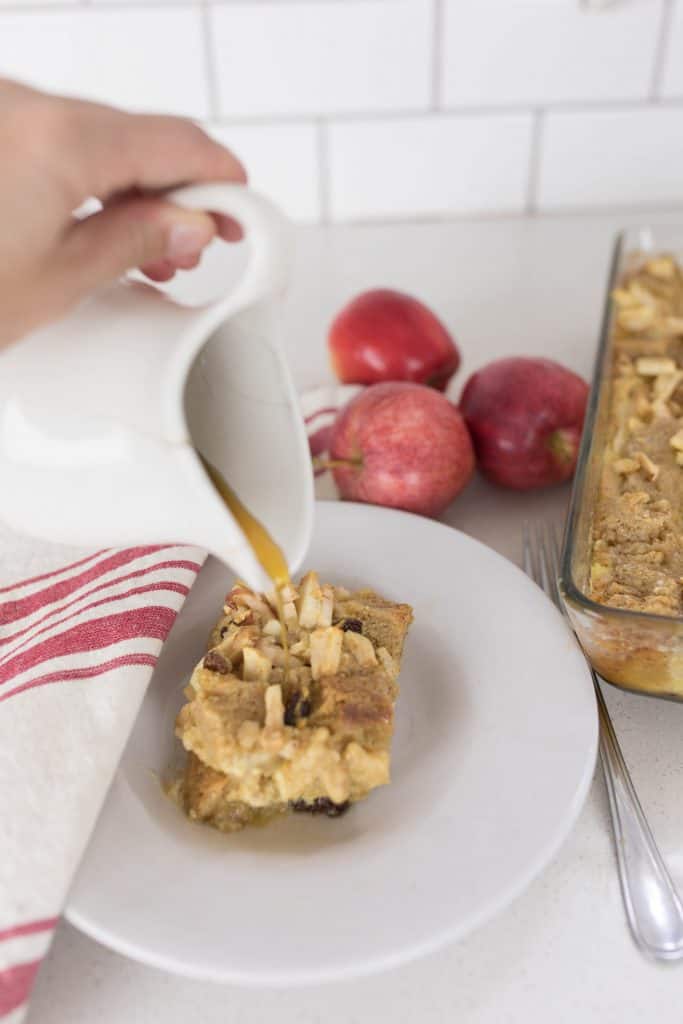 apple cinnamon maple raisin french toast casserole sourdough bread