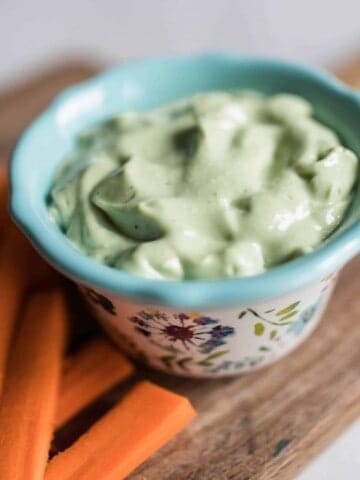 Yogurt Avocado aioli recipe healthy vegetable dip
