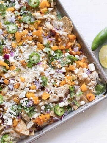 Pumpkin sheet pan nachos easy fall appetizer