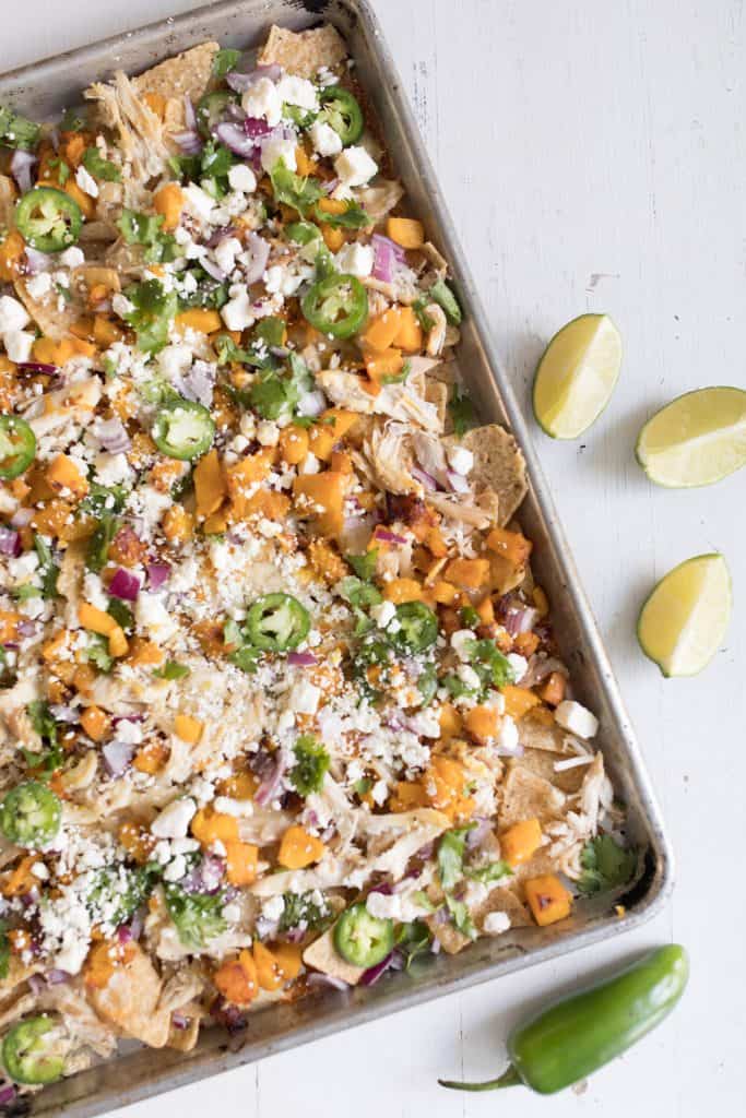 pumpkin sheet pan nachos