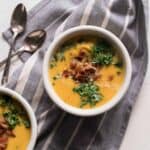 Roasted pumpkin soup with acorn squash