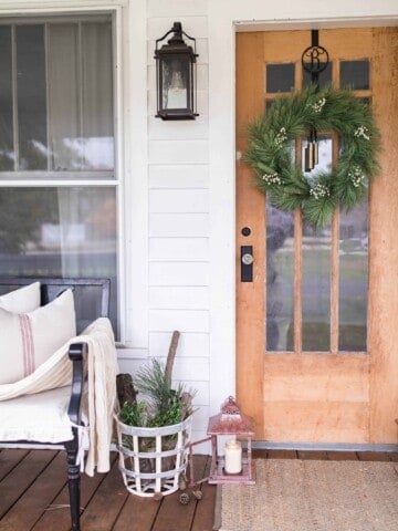 christmas farmhouse front porch decor