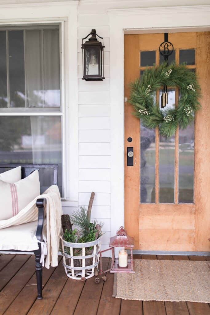 christmas farmhouse front porch decor