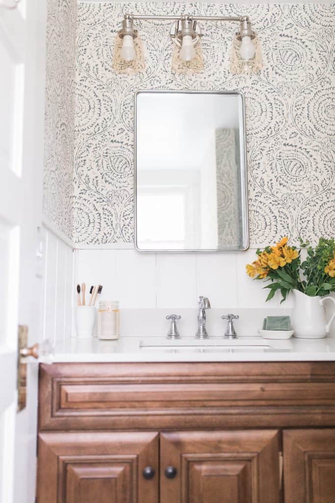 Farmhouse bathroom makeover modern farmhouse style 